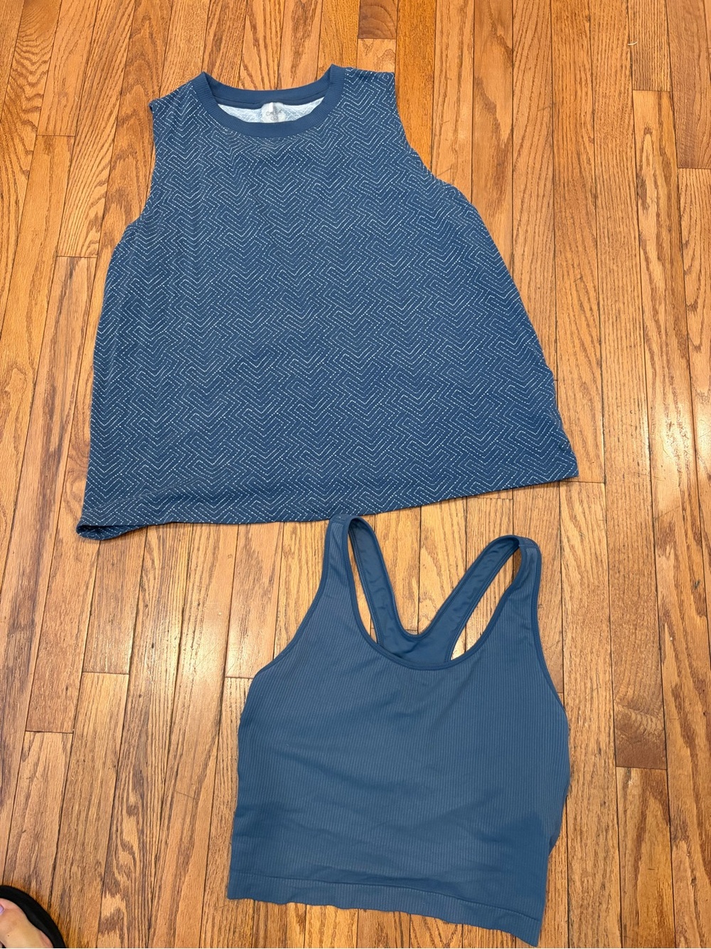 CALIA XL  Blue Chevron Tank with Matching Blue Racerback Crop